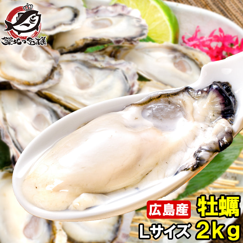 広島産 カキ 牡蠣 2kg 大粒 牡蠣むき身 Lサイズ 殻剥き不要&小さくなりにくい加熱用で濃厚な風味です!【冷凍生牡蠣 冷凍 生牡蠣 かき 牡蛎 牡蠣鍋 カキフライ 牡蠣フライ ギフト】