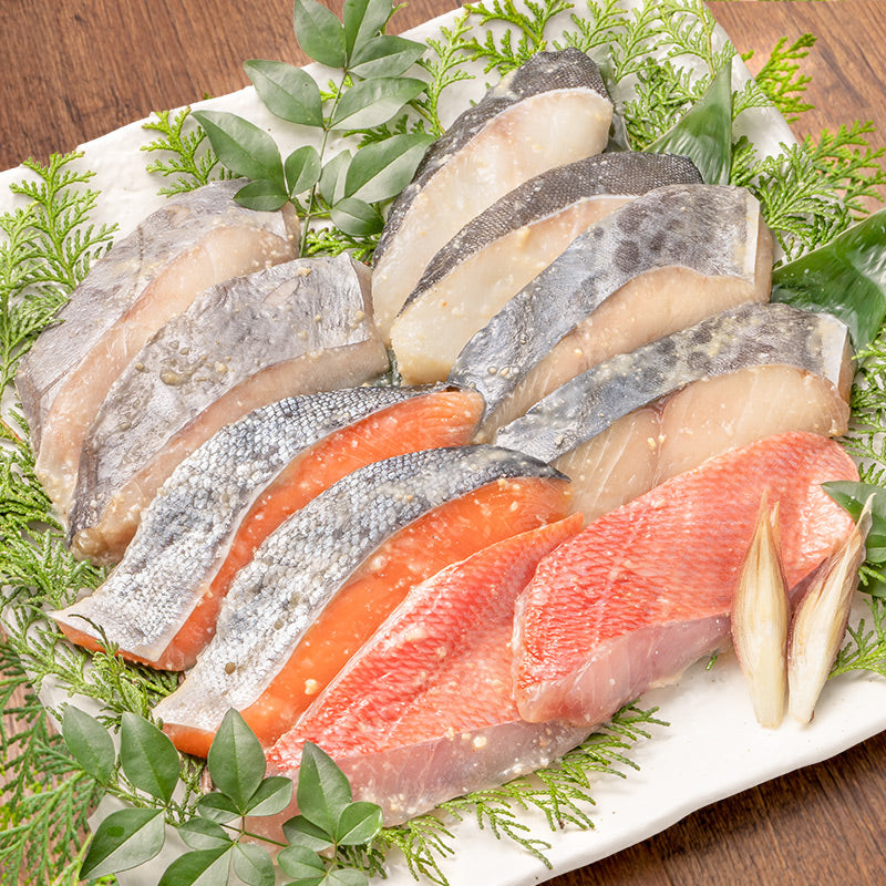 お中元 ギフト 送料無料 西京漬け 魚 西京焼 漬け魚 ギフトセット 西京味噌漬セット 銀だら 銀鮭 本さわら 金目鯛 銀さわら 5種類/各2パック・合計10パック 焼き魚 切り身 鱈 タラ 鮭 サケ 鰆 サワラ キンメダイ お惣菜 お取り寄せ グルメ 豊洲市場 父の日 お中元 お歳暮