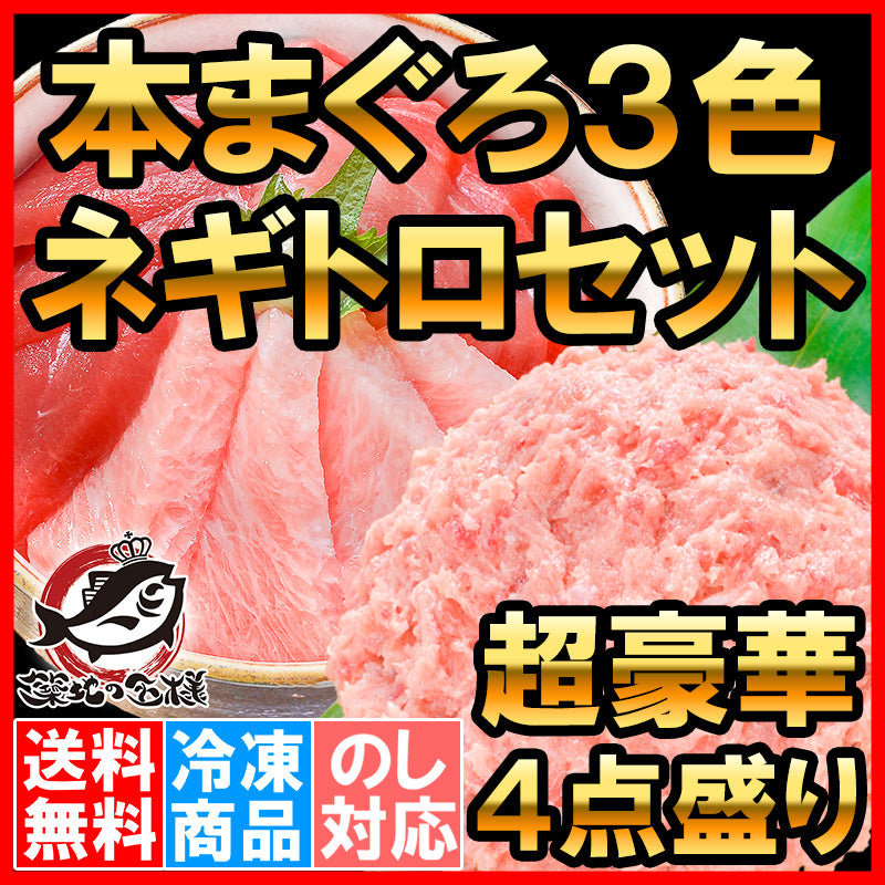 本マグロ 本まぐろ 3色セット 大トロ 中トロ 赤身 各200g 超豪華 3色 合計600gセット+王様のネギトロ500g 福袋 海鮮セット 刺身 鮪 まぐろ マグロ ねぎとろ ギフト