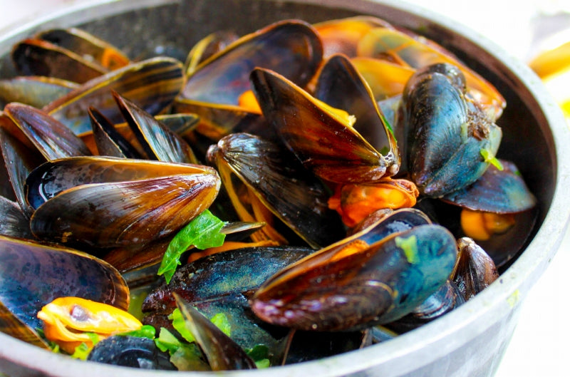 送料無料 ムール貝1kg ボイル 殻つきムール貝 500g×2パック 解凍後そのまま食べられます。【輸入食材 豊洲市場 鍋 パスタ パエリア ブイヤベース 香草焼き ワイン蒸し イタリアン スパニッシュ ムール貝通販 ギフト】