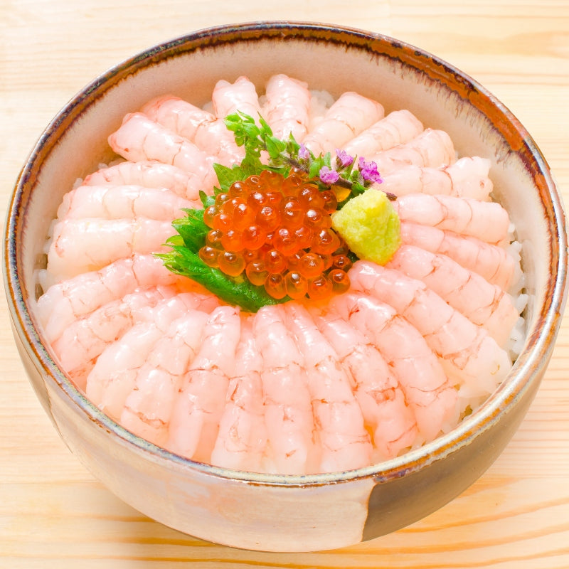送料無料 甘海老 50尾 殻むき甘海老 寿司ネタ用の尾付き甘海老 殻むき済みなので、解凍して寿司しゃりにのせるだけで甘海老お寿司が完成【甘海老 あまエビ 甘えび 甘エビ あまえび アマエビ むきえび ムキエビ 業務用】