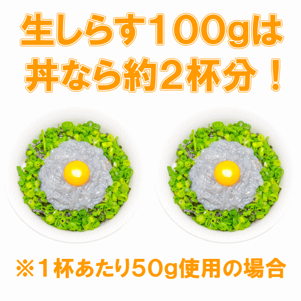送料無料 生しらす 生シラス100g 1〜2人前 超新鮮な無添加の国産天然生しらす 極上の生しらす丼をご家庭で。【冷凍生しらす 生シラス丼 駿河湾産 江ノ島 鎌倉 静岡産 しらすおろし】
