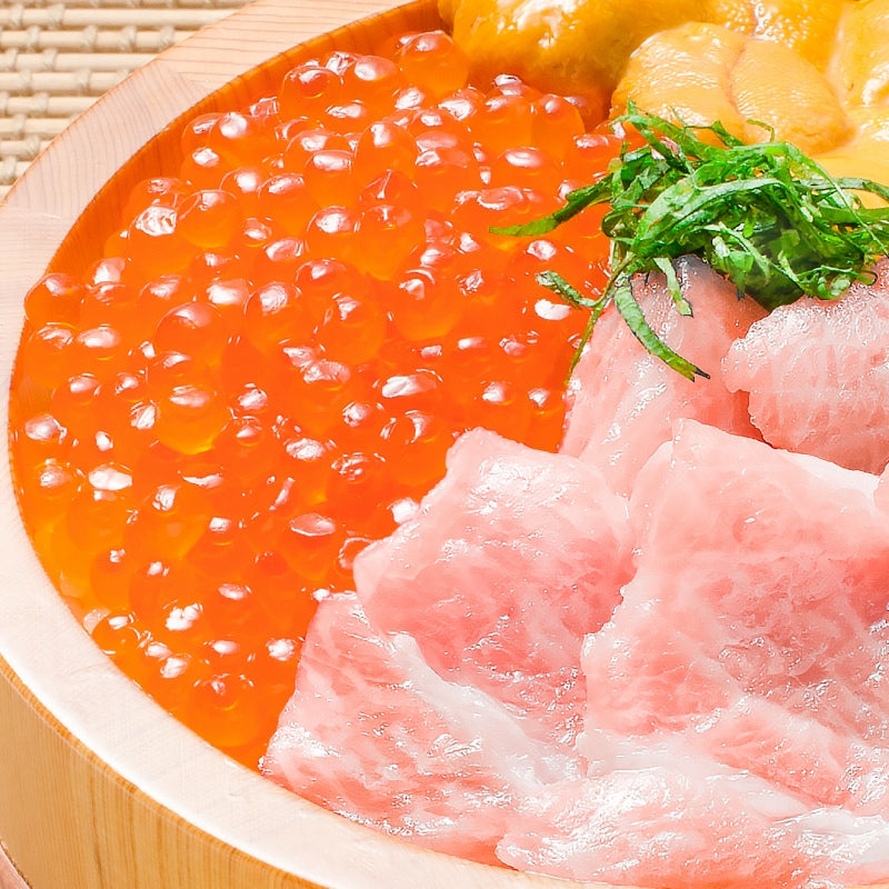 海鮮福袋 築地の海鮮丼セット 極み 約3~4人前 本マグロ大トロ特盛り200g&無添加生うに&北海道産イクラ。通が唸る本マグロを極める!ギフトに最適な人気3商品 本鮪 ギフト 海鮮福袋 詰め合わせ 寿司 刺身