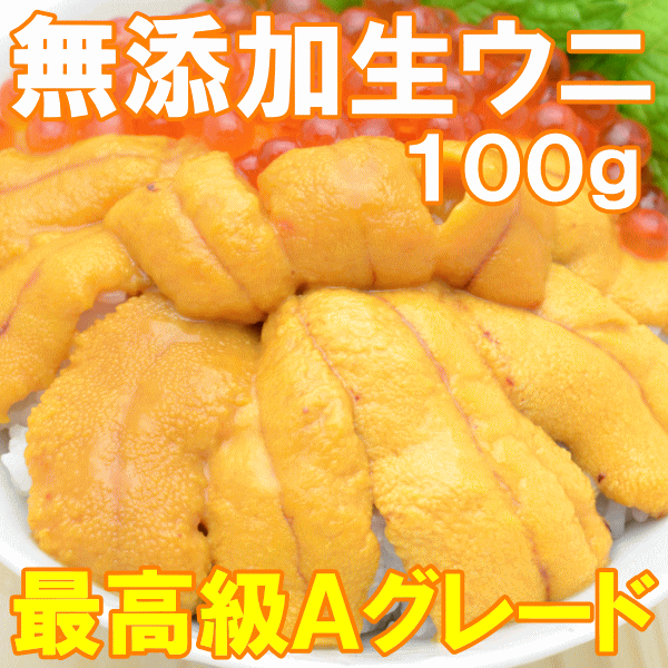 うに 冷凍生うに 無添加 100g 最高級Ａグレード。うに丼約2杯分のお試しサイズ【ウニ ウニ丼 刺身 うにパスタ うにスパゲッティ うに軍艦  いちご煮 海鮮丼 手巻き寿司 寿司ねた 豊洲市場 ギフト】