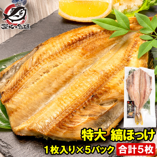 送料無料 ほっけ ホッケ 縞ほっけ 特大サイズ 1枚×5パック 塩焼き 焼魚 焼き魚 切り身 ほっけの開き 特大 肉厚 業務用 BBQ バーベキュー 豊洲市場 ギフト