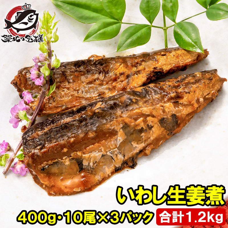 いわし 生姜煮 合計1.2kg 400g×3パック 常温保存 温めるだけで便利 鰯 イワシ 煮魚 煮付け 生姜 ご飯のお供 お弁当 おかず 惣菜 DHA 豊洲市場 常温商品