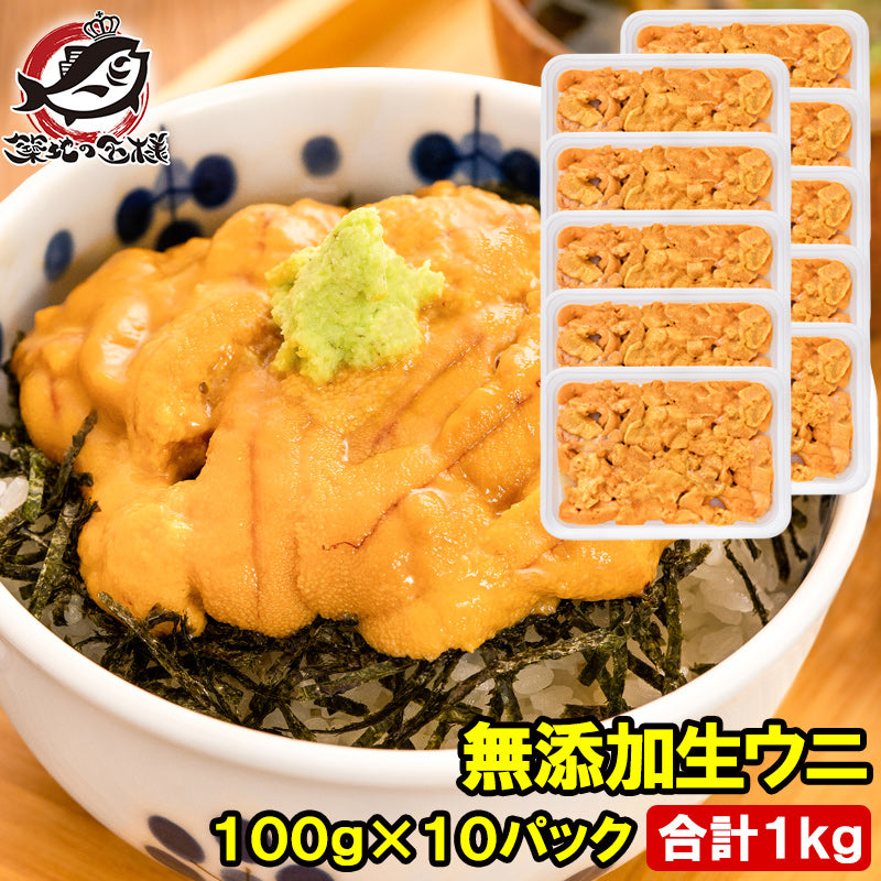 うに 冷凍生うに 無添加 100g×10パック 1kg 最高級Ａグレード。うに丼約20杯分【ウニ ウニ丼 刺身 うにパスタ うにスパゲッティ うに軍艦 いちご煮 海鮮丼 手巻き寿司 寿司ねた 豊洲市場 ギフト】