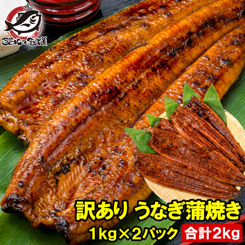 訳あり 国産うなぎ 蒲焼き 1kg×2パック 合計2kg サイズ不揃い 詰め合わせ 大容量 タレ付き うなぎ 鰻 蒲焼き うな丼 うな重 ひつまぶし 土用の丑の日 ギフト お取り寄せ 豊洲市場 父の日 お中元