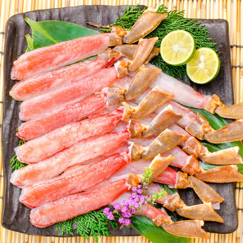 送料無料 超特大 5L ズワイガニ ポーション かにしゃぶ お刺身用 冷凍総重量 1kg 500g×2パック 合計30本【生食用 かに ポーション ずわいがに 豊洲市場 ギフト 贈答用 お歳暮 海鮮おせち】